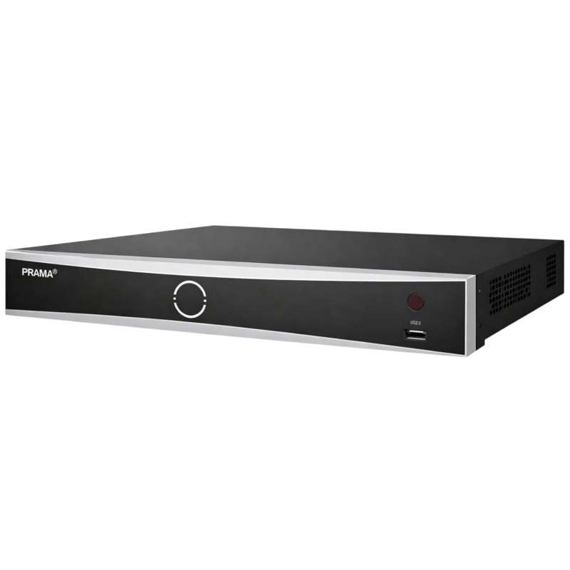 PRAMA PT-NR2A08-Q2 8 Channel 8MP Network Video Recorder with H.265+ Compression, 2 SATA Interface Supporting HDD up to 8TB Per Drive
