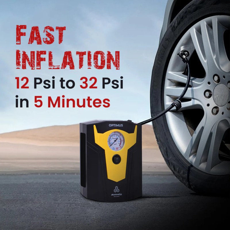 Autofy 150 PSI Tyre Air Pump for Car & Bike | Portable High-Pressure Air Compressor with Digital Display & Auto Shut-Off