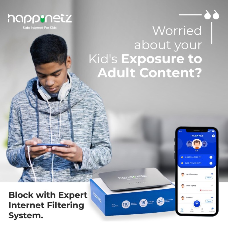 Parental Control Internet Filter: Secure The Internet for Kids on WiFi, Android, iOS, TVs, laptops. App Control, Screen time, Content Filtering, Insights