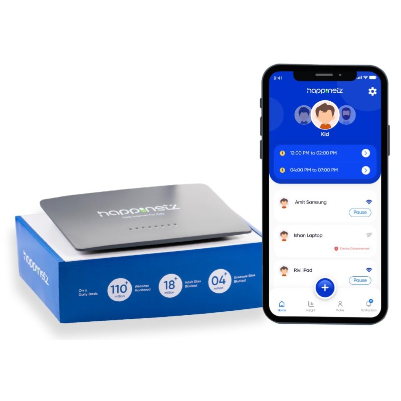 Parental Control Internet Filter: Secure The Internet for Kids on WiFi, Android, iOS, TVs, laptops. App Control, Screen time, Content Filtering, Insights