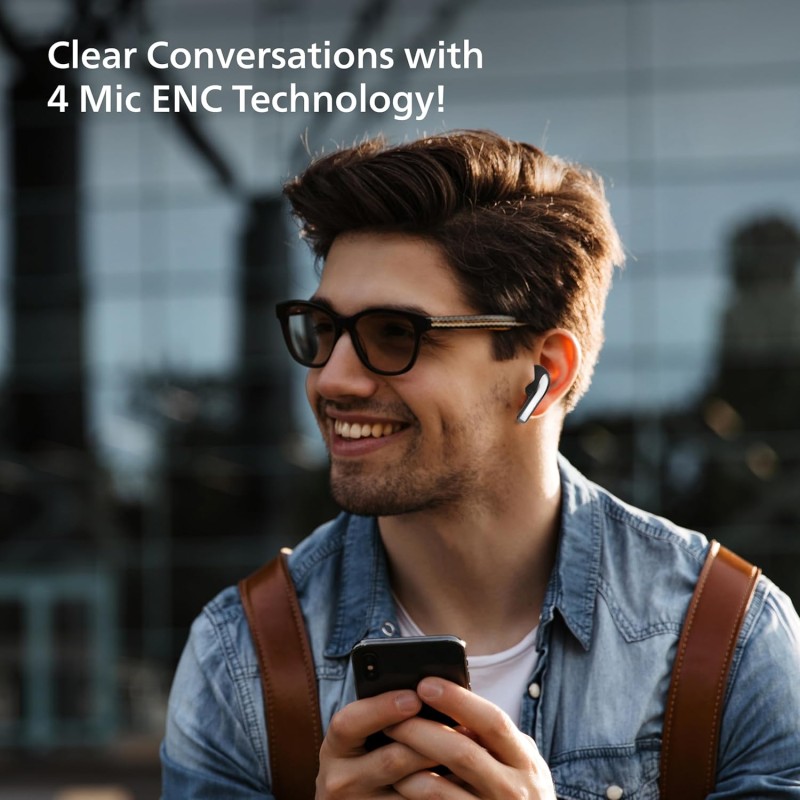 Philips Audio TAT1179BK/94 True Wireless in Ear Earbuds with Pocket Sized Charging Case, Play Time Upto 45Hrs, 10mm Dynamic Drivers, Inbuilt Mic, IPX4 Splash & Sweat Resistant (Black)