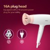 Philips Foldable Hair Dryer 1600 Watts| Powerful Salon-like Blow Drying with Less Heat | 3 Heat Settings with Cool Shot (Hot/Cool/Warm) BHD308/30 - White