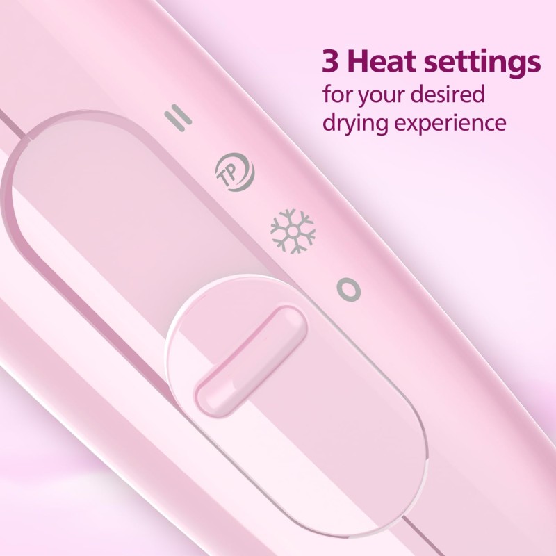 Philips Hair Dryer Bhc017/00 Thermoprotect 1200 Watts with Air Concentrator + Diffuser Attachment - Pink