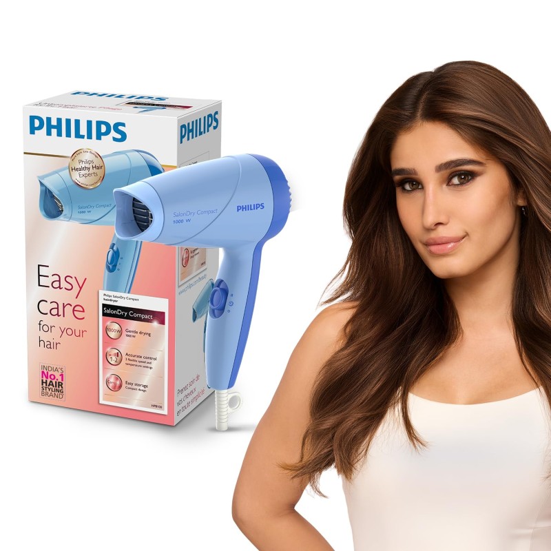 Philips India's No.1 Hair Styling Brand -Hair Dryer 1000W |Blow Dry for Men & Women  HP8100/60 Blue