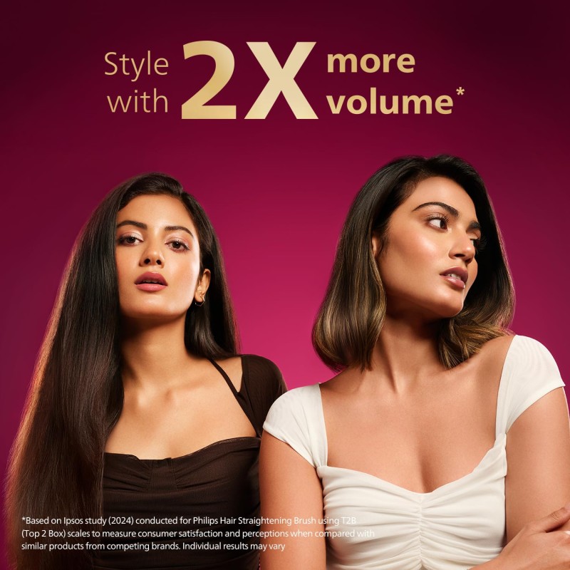Philips India's No.1 Hair Styling Brand Hair Straightener Brush,Naturally Straight Hair,BHH885