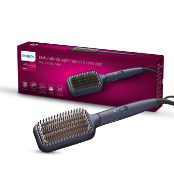 Philips India's No.1 Hair Styling Brand Hair Straightener Brush,Naturally Straight Hair,BHH885