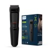 Philips India's No.1 Men's Trimmer | Self Sharpening Blades | Single Stroke Grooming I 9 In1 Face, Nose And Body I 3 Year Warranty | Powerful Motor | No Oil Needed I 60 Min Runtime I MG3710/65,Black