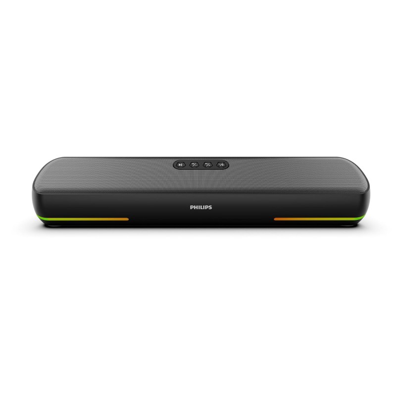 Philips TAB4120BK/94 Wireless Bluetooth Soundbar, 20W, 8H Playtime, Bluetooth 5.1, TWS Mode (Deep Black)