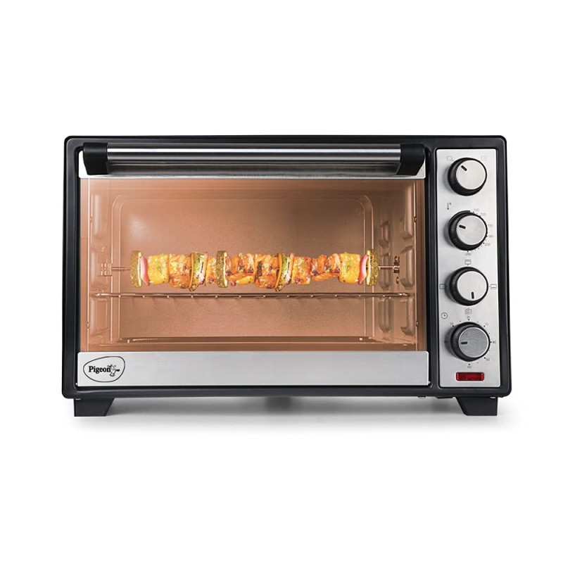 Pigeon Oven Toaster Grill 40 Liters OTG with Rotisserie, Oven Toaster and Grill for Grilling and Baking Cakes (Grey), Standard
