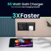Portronics Adapto 65X 65 W Dual Ports Outputs GaN Fast PD Charger Comes with 100 W Type C to Type C Fast Charging (White)