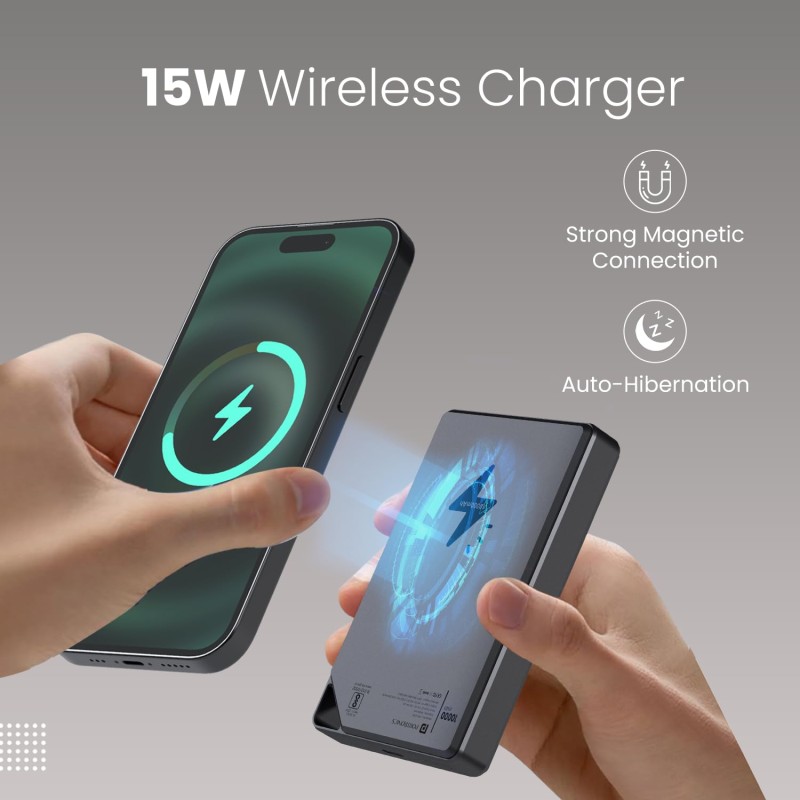 Portronics Boosty 10K 10000mAh 15W Wireless Magnetic Fast Charging Nano Powerbank