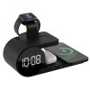 Portronics Freedom 6 15W Wireless Charger with 6-in-1 Function, Earbuds & Watch Wireless Charging, Digital Clock with Alarm