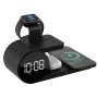 Portronics Freedom 6 15W Wireless Charger with 6-in-1 Function, Earbuds & Watch Wireless Charging, Digital Clock with Alarm
