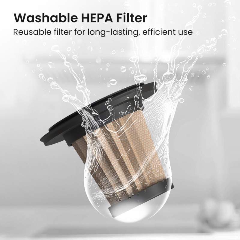 Portronics Mopcop 3, Rechargeable Handheld Vacuum Cleaner for Home & Car, Washable HEPA Filter (Black)