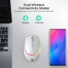 Portronics Toad IV Bluetooth Mouse with 2.4 GHz Wireless (Dual Connectivity), Rechargeable, Connect up to 3 Devices (White)