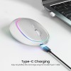 Portronics Toad IV Bluetooth Mouse with 2.4 GHz Wireless (Dual Connectivity), Rechargeable, Connect up to 3 Devices (White)