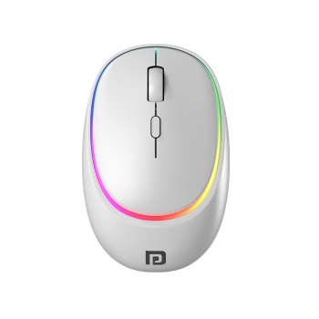 Portronics Toad IV Bluetooth Mouse with 2.4 GHz Wireless (Dual Connectivity), Rechargeable, Connect up to 3 Devices (White)
