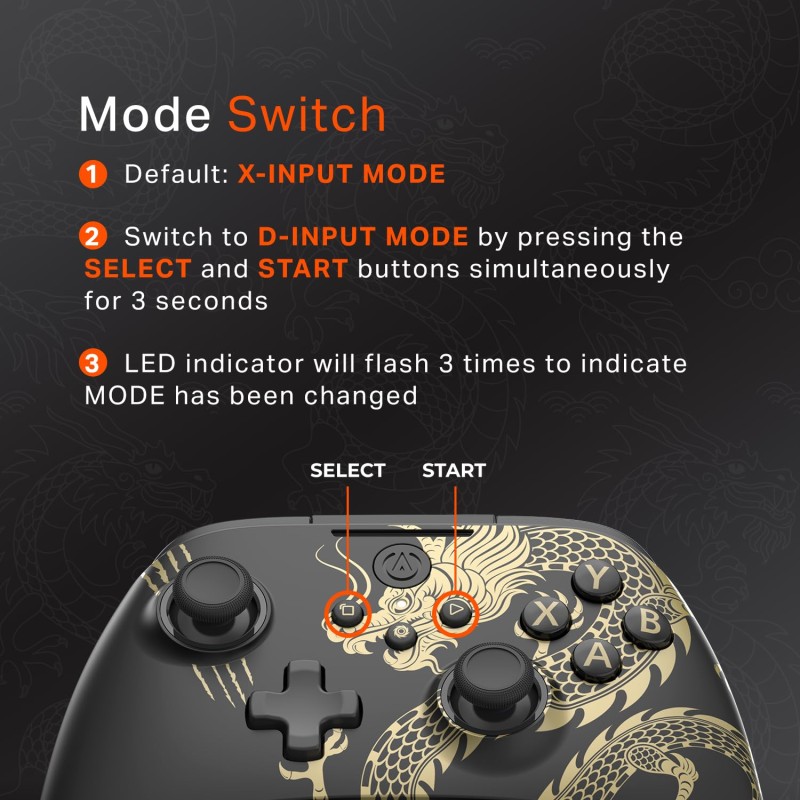 PowerA Battle Dragon™ Advanced Wireless Controller for PC & Cloud Gaming: Magnetic Hall Effect, Asymmetric Rumble Motors, 30h Playtime (Not for iOS)