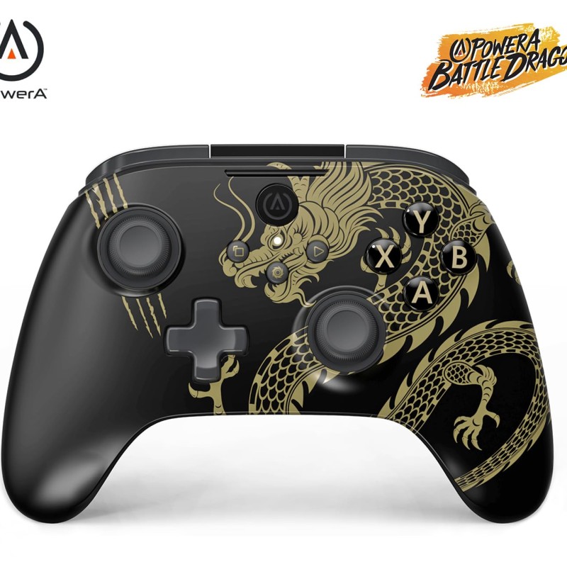 PowerA Battle Dragon™ Advanced Wireless Controller for PC & Cloud Gaming: Magnetic Hall Effect, Asymmetric Rumble Motors, 30h Playtime (Not for iOS)