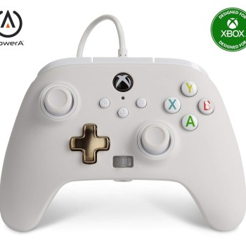 PowerA Enhanced Wired Gaming Controller for Xbox Series X/S, Xbox One, PC, Windows 10/11, White, Mist (Officially Licensed)