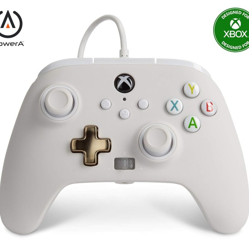 PowerA Enhanced Wired Gaming Controller for Xbox Series X/S, Xbox One, PC, Windows 10/11, White, Mist (Officially Licensed)
