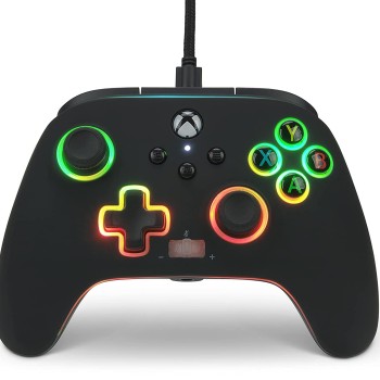 PowerA Spectra Infinity Enhanced Wired Gaming Controller for Xbox Series X/S, Xbox One, PC, Windows 10/11 with Vivid LED Lighting, Black (Officially Licensed)