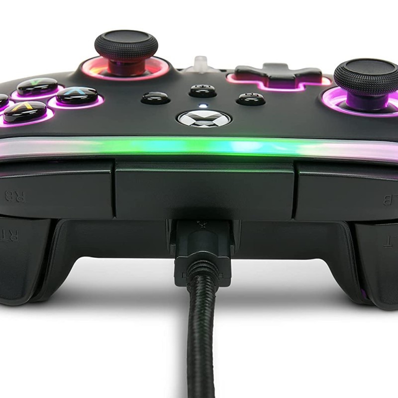 PowerA Spectra Infinity Enhanced Wired Gaming Controller for Xbox Series X/S, Xbox One, PC, Windows 10/11 with Vivid LED Lighting, Black (Officially Licensed)