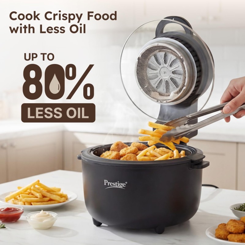 Prestige Multi-Chef All-in-One Air Fryer |80% less Oil Consumption|6.5L Capacity |1200 Watts Power|Airfry,Oven|Black