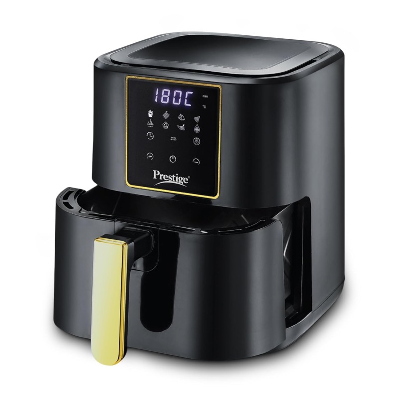 Prestige Nutrifry 4.5L Digital Air Fryer| 80% less Oil Consumption | 8 Preset Menu | Fry, Grill, Roast, Bake, Reheat