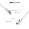 Quantum RJ45 Ethernet Patch/LAN Cable with Gold Plated Connectors Supports Upto 1000Mbps -32Feet (10 Meters), White