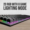 Quantum Rapid Strike Mechanical Wired Gaming Keyboard with Dedicated Multimedia Keys, 6-Colour RGB LED, 12 Adjustable Lighting Modes, Spill-Resistant, Aluminium Body and Rupee Key, QHM9850 (Black)
