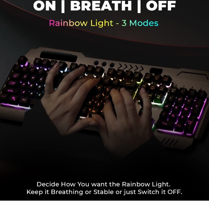 RAEGR RapidGear X70 USB Gaming Keyboard and Mouse Combo | Made of Aluminium Body-RG10359