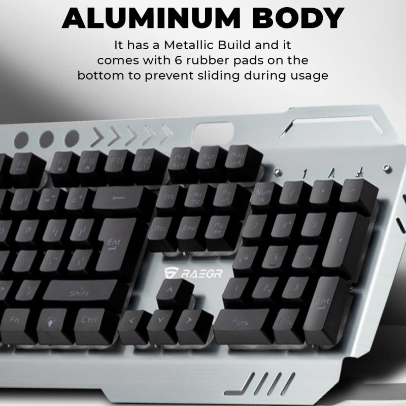 RAEGR RapidGear X70 USB Gaming Keyboard and Mouse Combo | Made of Aluminium Body-RG10359