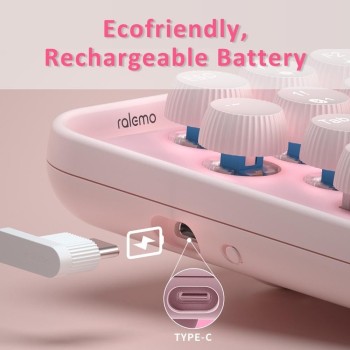RAPOO Ralemo Pre 5 Mechanical Keyboard with Multi-Mode Technology (Bluetooth), Backlight Enabled & Built in Battery. Compatible with Windows/Chromebook/PC/Laptop (Pink)