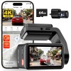 REDTIGER A4 4K+1080P Dual Dash Cam for Car, Clear Night View, 5.8GHz WiFi with App Control, GPS Tracking