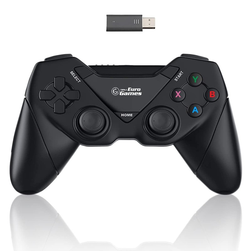 RPM Euro Games Laptop/PC Controller 2.4G Wireless Gamepad for Windows - 7, 8, 8.1,10, XP & PS3. Plug and Play with USB Dongle Connect(Upgraded with XYAB Buttons)