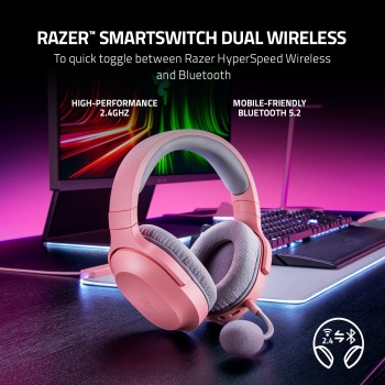 Razer Barracuda X (2022) - Wireless Multi-Platform Gaming and Mobile Headset - Quartz Pink - FRML Packaging RZ04-04430300-R3M1