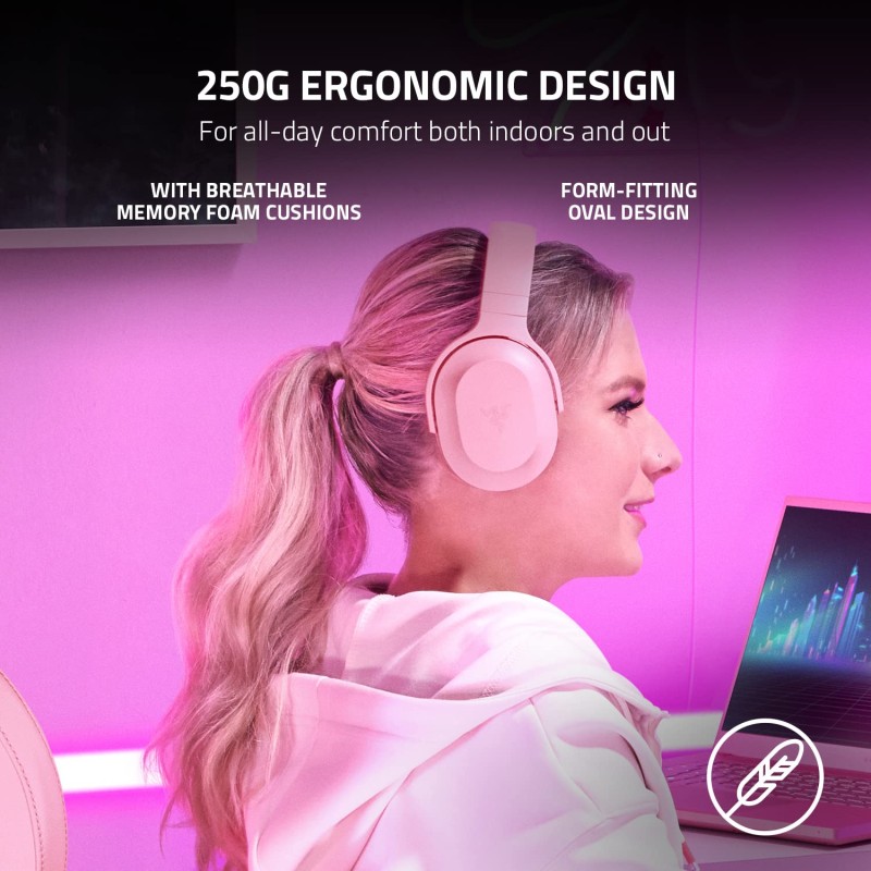 Razer Barracuda X (2022) - Wireless Multi-Platform Gaming and Mobile Headset - Quartz Pink - FRML Packaging RZ04-04430300-R3M1
