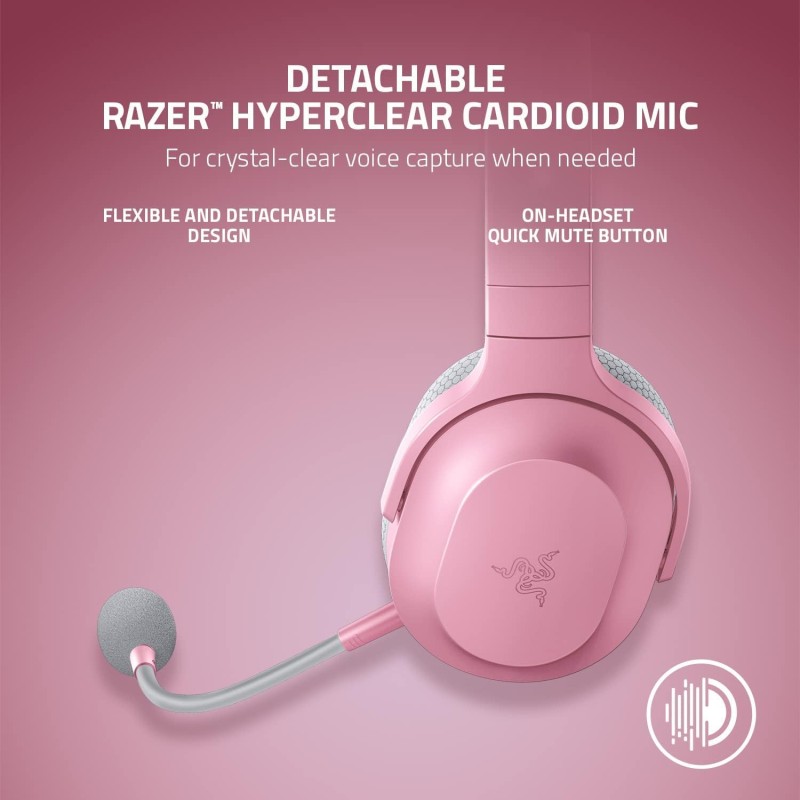 Razer Barracuda X (2022) - Wireless Multi-Platform Gaming and Mobile Headset - Quartz Pink - FRML Packaging RZ04-04430300-R3M1