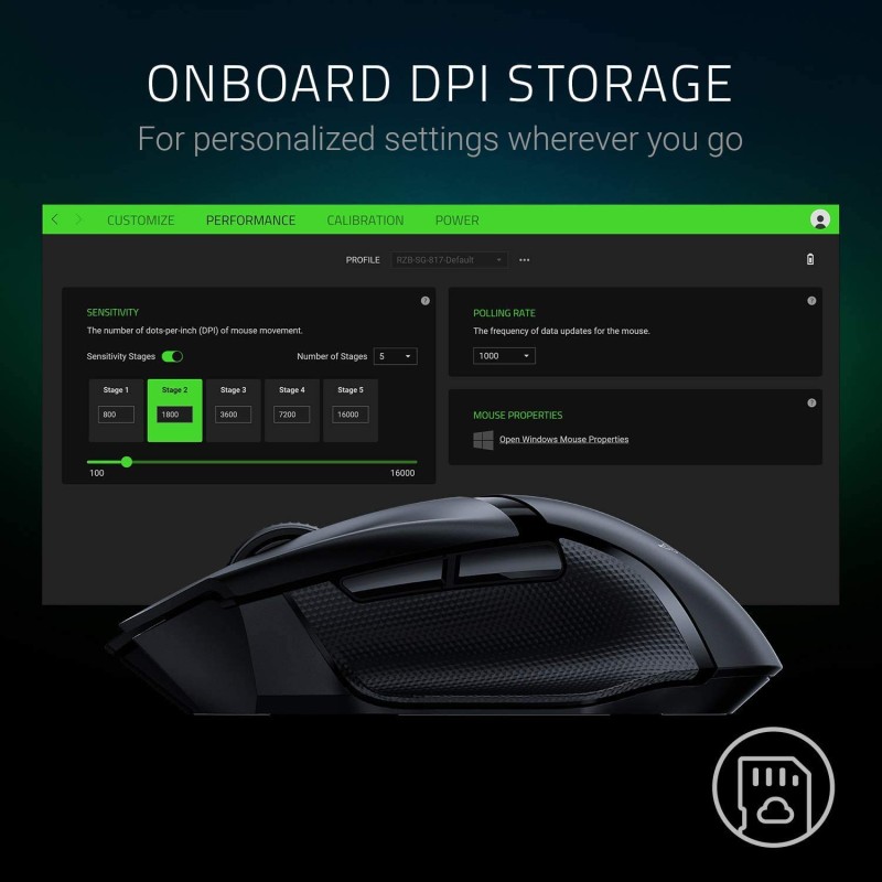Razer Basilisk X HyperSpeed Wireless Gaming Mouse: Bluetooth & HyperSpeed Wireless Compatible | 6 Programmable Buttons | 16000 DPI Optical Sensor - Matte Black - RZ01-03150100-R3A1