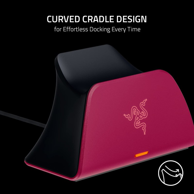 Razer Quick Charging Stand for PlayStation 5: Quick Charge - Curved Cradle Design - Matches PS5 DualSense Wireless Controller Pink 