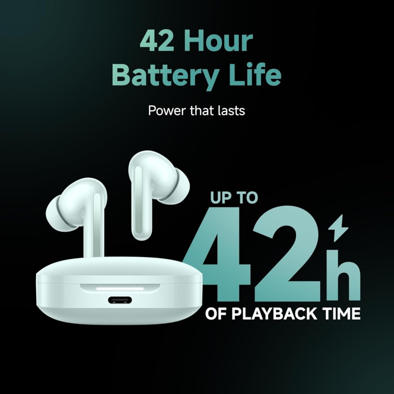 Redmi Buds 6, Dual Driver TWS in Ear Earbuds, 49dB Hybrid Active Noise Cancellation, Spatial Audio, Dual Device Connection, Quad Mic AI ENC, 42 Hrs Playtime, Custom EQ, Wireless Earbuds (White)