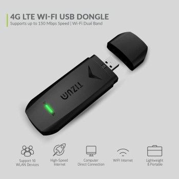 TizumZ-01-4G Fast LTE Wireless USB Single Band Dongle Stick Black