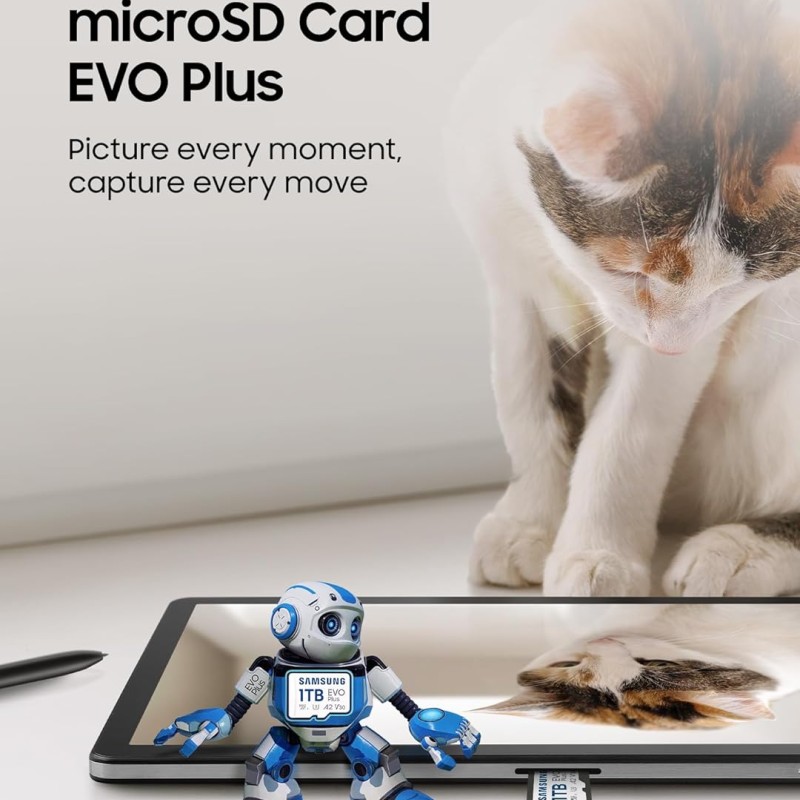 SAMSUNG EVO Plus 256GB Micro w/SD Adaptor SDXC, Up-to 160MB/s, Expanded Storage Memory Card