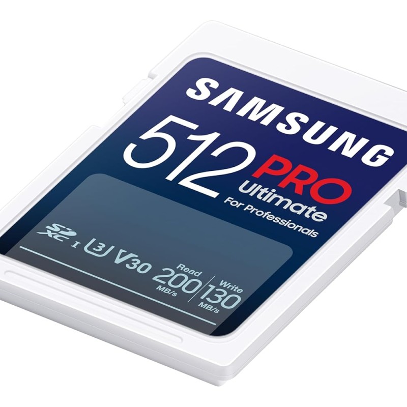 SAMSUNG PRO Ultimate Full Size 512GB SDXC Memory Card, Up to 200 MB/s, 4K UHD, UHS-I, C10, U3, V30, A2 MB-SY512S/WW