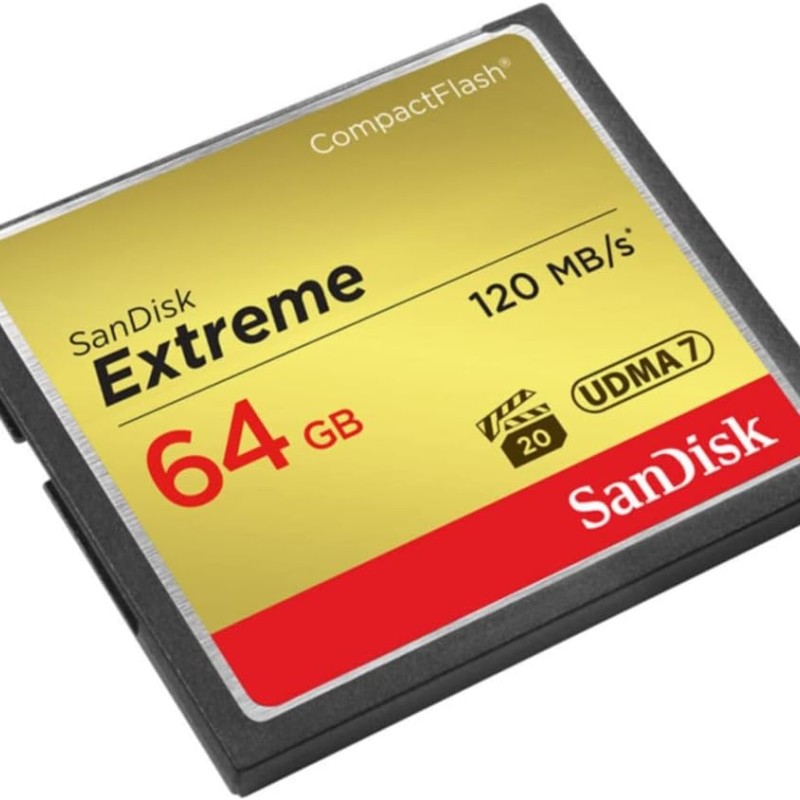 SANDISK 64GB Extreme CompactFlash Memory Card UDMA 7 Speed Up To 120MB/s - SDCFXSB-064G-G46