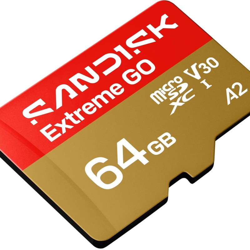 SANDISK 64GB Extreme GO microSDXC UHS-I Card, 5K & 4K UHD Video, 170MB/s Read, 80MB/s Write, A2, U3, V30, High-Speed