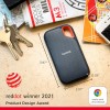 SANDISK Extreme 2TB Portable External SSD, 1050MB/s R, 1000MB/s W, 3m Drop Protection, IP65 Water/dust Resistant Black Color