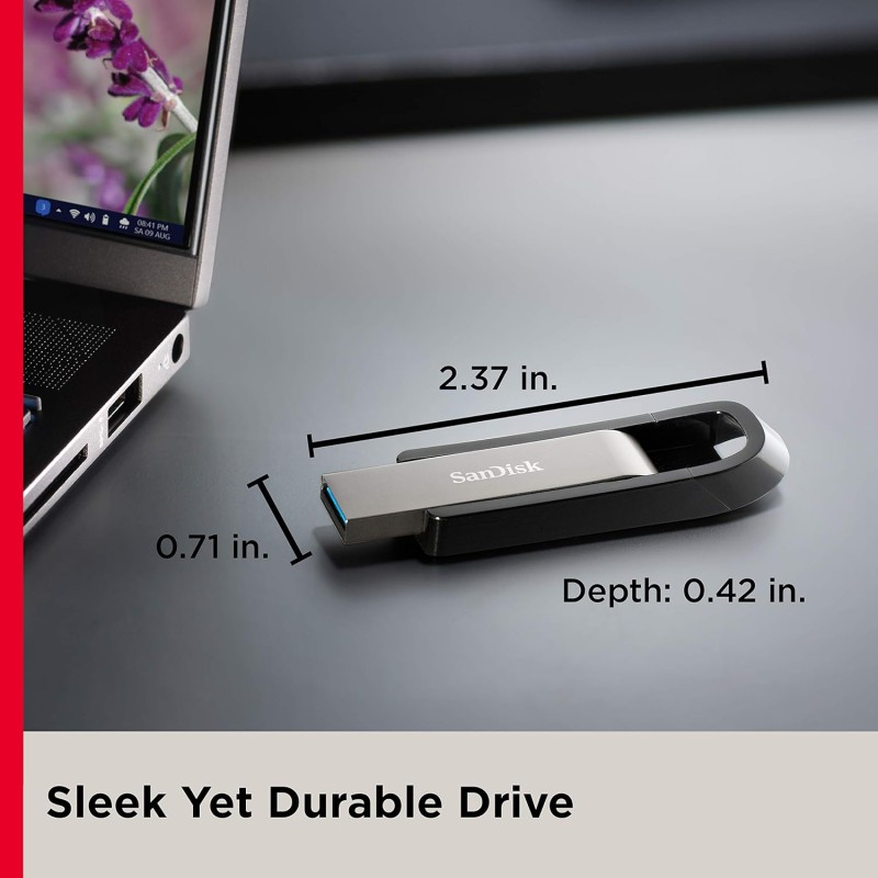 SANDISK Extreme 64GB, USB 3.2, Flash Drive, Upto 400MB/s Read & 240MB/s Write (SDCZ810-064G-G46)