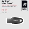 SANDISK Ultra Curve 128GB, USB 3.2, Flash Drive, 100MB/s R, Pendrive, Black (SDCZ550-128G-I35)